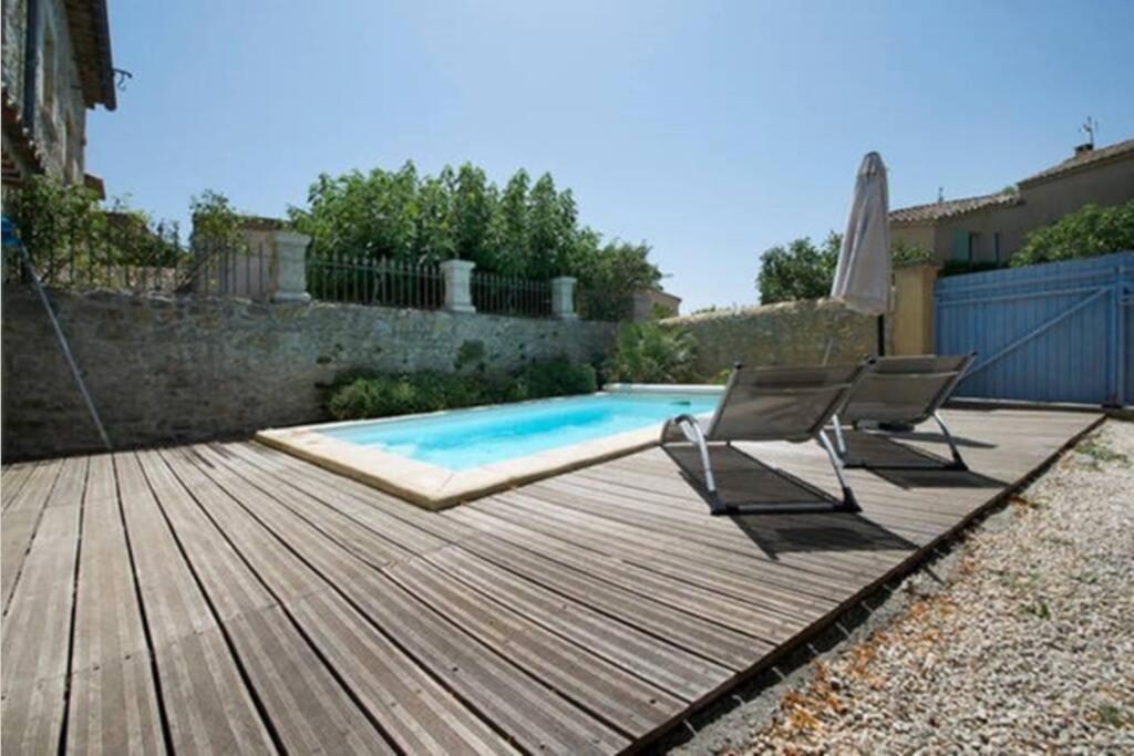Maison De Plain Pied Pour 4 Pers Piscine Lussan Lussan  Dış mekan fotoğraf